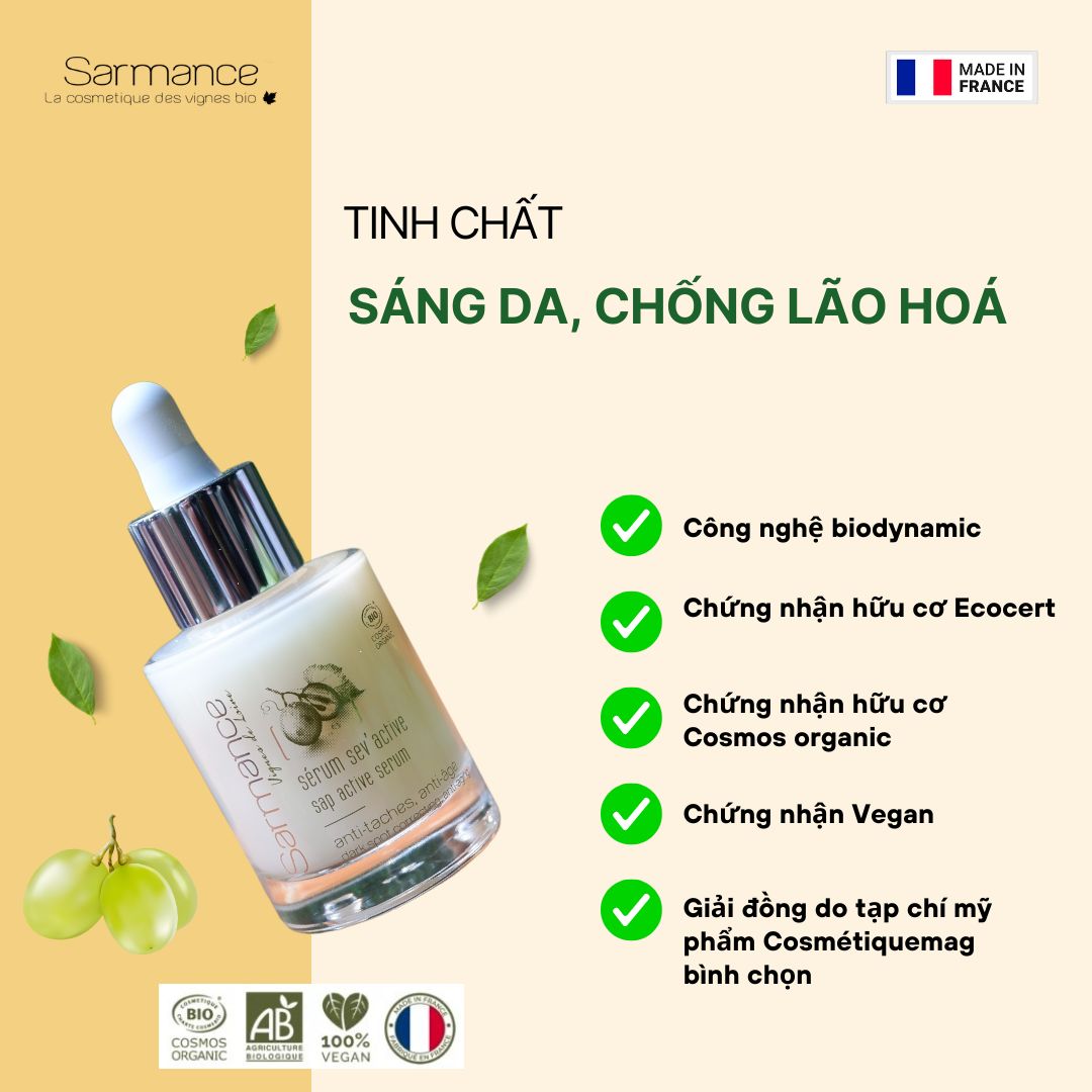 serum hữu cơ sáng da chống lão hoá