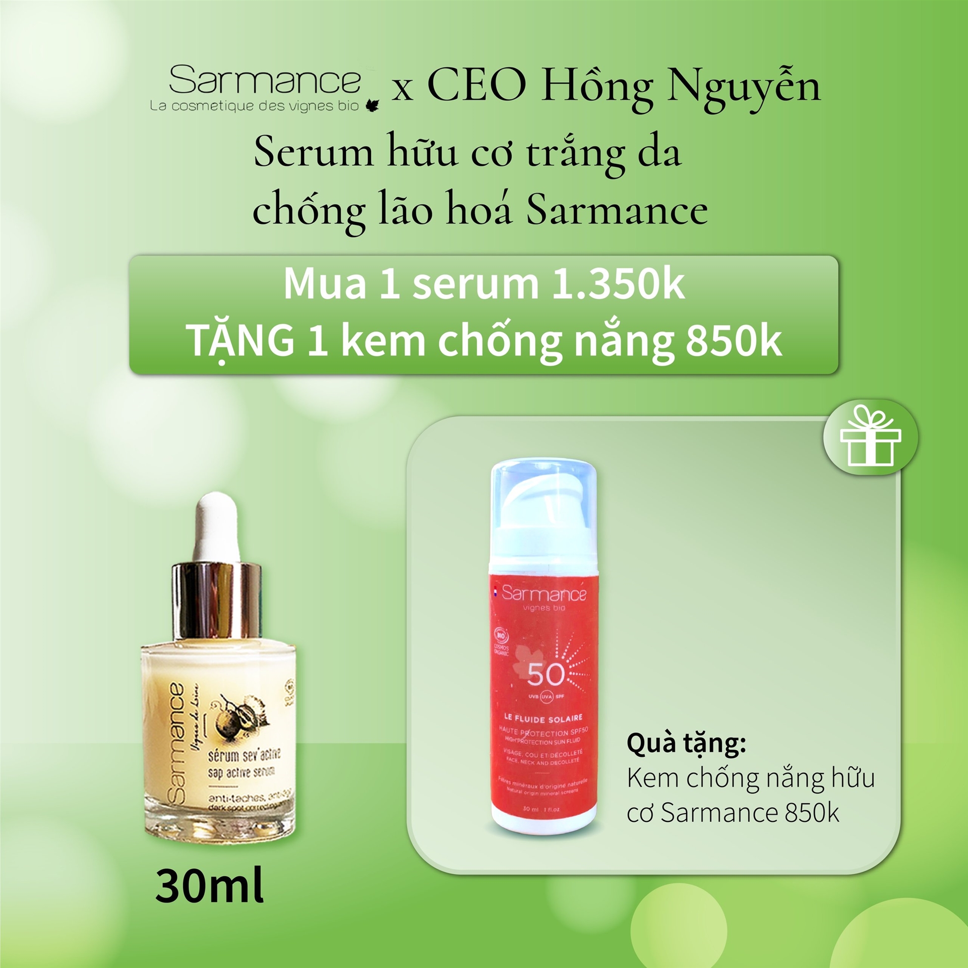 Serum hữu cơ sáng da, chống lão hoá